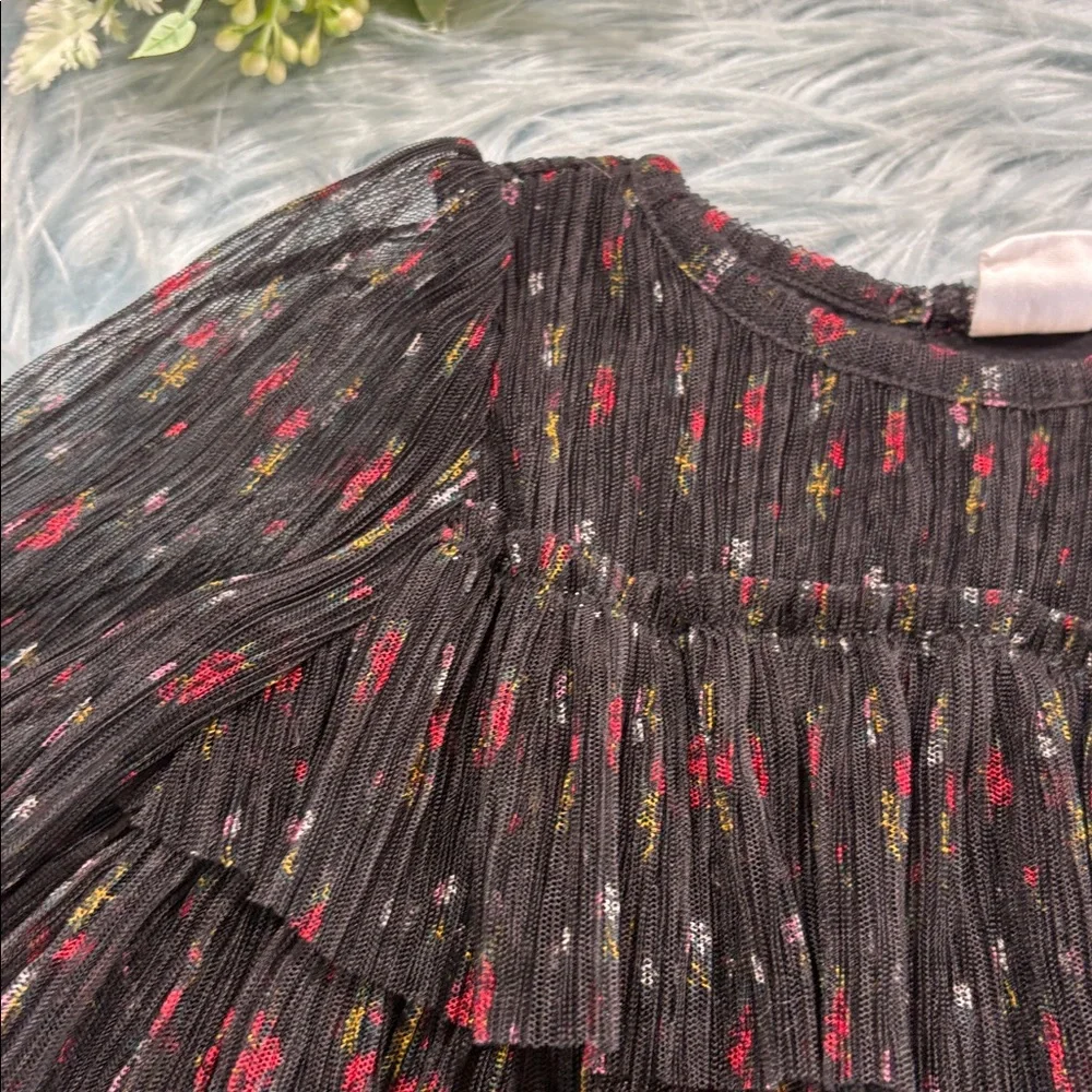 Baby Gap Black Tiered Patterned Long Sleeve Top sz 12-18months